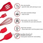 CheffyKids Echtes Kochset für Kinder – Kinder-Kochsets – 5-teiliges Backutensilien-Set – Rot