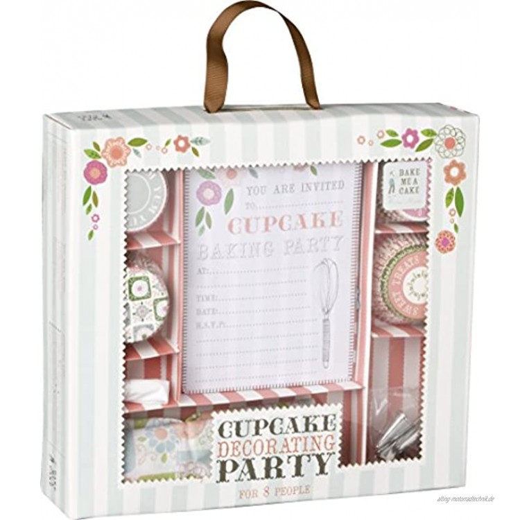 Cupcake Party Backset für 8 Gäste plus Gastgeber inklusive 8 Einladungskarten