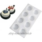 Ruby569y Keksausstecher Kuchenformen zum Backen 8 Mulden nicht klebrig lebensmittelechtes Silikon 3D-Effekt Kuchen Schokolade Form zum Backen – Weiß