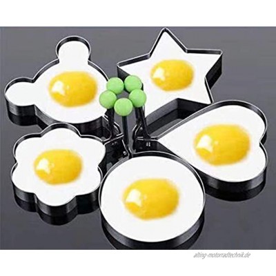 YGWALL 5 x Edelstahl Pfannkuchenform Form Ring Kochen Spiegelei Shaper Küchenwerkzeug