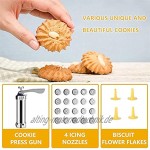 ZHANGXIN Cookies Press Cutter Baking Molds Cookie Press Gun Kit Stainless Steel Disc Shapes 20 Discs & 4 Nozzles Set Multifunctional Cookie Press Set