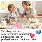2 Stück Silikonform Herz Diamant 6-Diamant 3D Silikon Backform Herz Herz Silikonformen Muffinform zum DIY Cakesicle Kuchen,Muffincups Schokolade,Fondant Rosa