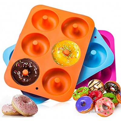 Dulabei 3 stücks Silikon Donutform Donut Backform Form Blatt Behälter Macht perfekte 3-Zoll-Donuts