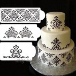 knowing 2Set 6 Stücke Plastik Kuchen Schablonen,DIY Kuchen Form Fondant,Hochzeitstorte-Schokoladen-Zucker-Sieb-Dekor-aufwändige Werkzeuge Blumenmuster-Form weiß