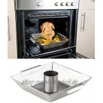 Rosenstein & Söhne Hähnchengriller: BBQ-Hähnchen-Griller mit Aroma-Behälter für ganze Hähnchen Hähnchengriller mit Aromabehälter