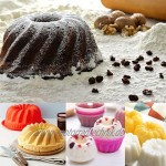 Silikon Backform,12 Stück Silikon Gugelhupf Backform，Wiederverwendbare Kuchenform Set für DIY Backen Kuchen Dessert Schokolade Pudding Gelee