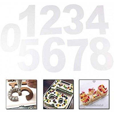 Kuchenform Zahlen DIY Digital Kuchen-Backwerkzeug Kuchenform Backform Torte Zahlen Kunststoffschablonen Zahlen Zahlenkuchenform 0-8 Zahlen Set für Hochzeit Geburtstag Jahrestag Party-Dekoration