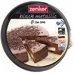 Zenker Z6503 Springform Ø 26 cm,Backform mit Antihaftbeschichtung,runde Kuchenform mit Flachboden Farbe: schwarz,Menge: 1 Stück