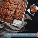 Homikit Quadratische Kuchenform Edelstahl eckige Brownie Backform Auflaufform 2er-Set 20 x 20 x 5 cm Perfekt für Kuchen Brownie Lasagne gesund & ungiftig spülmaschinengeeignet