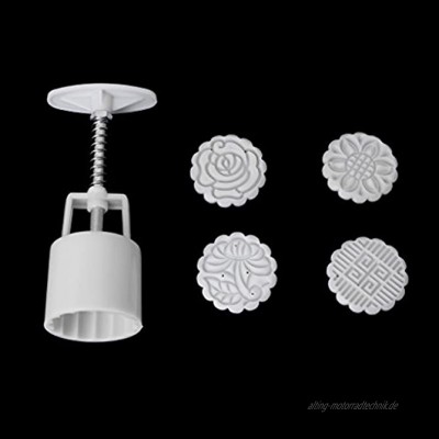 SimpleLife 5 Stück Briefmarken 50g Runde Blume Mond Kuchenform Mould Gebäck Mooncake Hand DIY Werkzeug