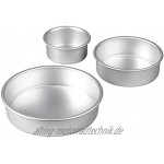 Wilton Backformen Runde Kuchen Aluminium 3-Teiliges Set aus Kuchenformen 20,3 cm 15,2 cm und 10,1 cm Sonstige Silber