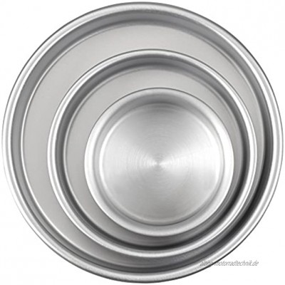 Wilton Backformen Runde Kuchen Aluminium 3-Teiliges Set aus Kuchenformen 20,3 cm 15,2 cm und 10,1 cm Sonstige Silber