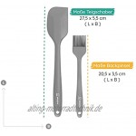 Backefix Silikon Teigschaber & Backpinsel hochwertige Backutensilien Teigspachtel 28cm & Küchenpinsel 22cm mit Edelstahlkern