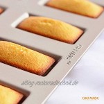 CHEFMADE Financier Kuchen Pan 8-hohlraum Nicht-Stick Rechteck Muffin Pan Kekse Cookies Backformen für Ofen Backen Champagne Gold