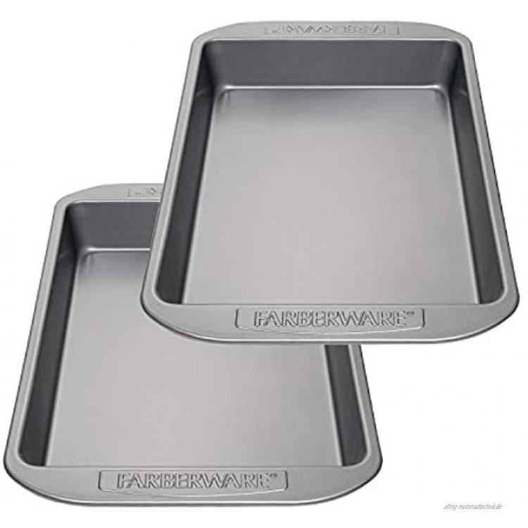 Farberware Backformen-Set mit Antihaftbeschichtung rechteckig 2 Stück Grau