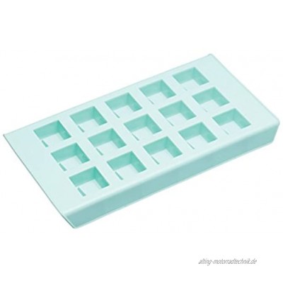 Kitchen Craft Schokoladenform Sweetly Does It Quadrate 15 Mulden aus Silikon in blau 12 x 17 x 22 cm