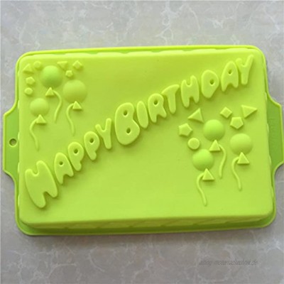 LC Happy Birthday Quadratische E024 Silikonform für Eiswürfel Schokolade Kuchen Cupcake Seife DIY