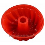 Hanseatic Consumables flexibele Silikon Gugelhupf Backform in Rot | 23x9cm Antihaftbeschichtet | BPA Freies Lebensmittel Silikon | Top Qualität | Sehr formstabil | geschmacks- & geruchsneutral