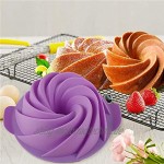 JAYCIK Gugelhupfform aus Silikon antihaftbeschichtet 20,3 cm für Zuhause Backen Kuchen Brot lila