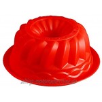 Xinlie Silikon Gugelhupfform Rot Kuchenform aus Silikon BPA-frei Silikon Backform Rot Backform aus Silikon Hochwertige Silikon-Kuchenform für Saftigen Gugelhupf,Runde Backform mit Antihaftbeschichtung
