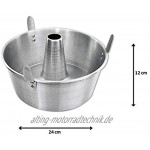 24cm Aluminium Kuchenform mit rundem Boden Kegelform für Kuchen und Ringe 24 cm silber