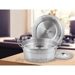 Home Gas-Backofentopf für Süßspeisen aus Aluminium mit Deckel 28 cm Silberfarben