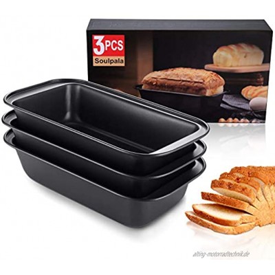 2lb Brotbackform Set of 3 Bread Baking Moulds Carbon Steel Toast Panmit with Non-Stick Cake Small Loaf Tin Backform Loaf and Bread Baking Mould Set Coating Bread Laib Pan Rectangular Cake Pan