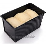 CANDeal Für 450g Teig Toast Brot Backform Gebäck Kuchen Brotbackform Mold Backform mit DeckelSchwarz-Rechteck-Welle