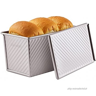 CHEFMADE Pullman Loaf Pan mit Lip 0,99 Lb Teig Kapazität Nicht-stick Rechteck Well Toast Box für Ofen Backen 4.2" x 7.7"x 4.4" Champagne Gold