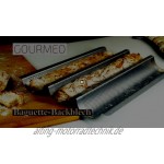 GOURMEO Baguette-Backblech für 3 Baguettes mit Antihaftbeschichtung 38,5 x 28 x 3 cm Baguette-Blech Baguetteform Brötchen Backform