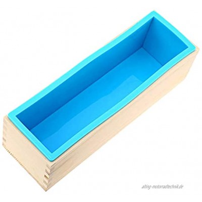 Rechteck Silikon Holz Kastenform Königskuchenform Brotbackform mit Deckel DREI Größe Auswahl blau 2
