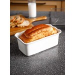 Sweese 519.101 Kastenform aus Porzellan zum Backen Antihaft-Brotpfanne Kuchenform perfekt für Brot und Fleisch 22,9 x 12,7 cm Weiß