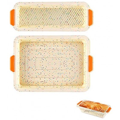 UTRUGAN 2 Stück Brot Backform Antihaft Brotbackform Rechteckig Toast Box Silikon Kastenform Brötchen Backform Königskuchenform für Brot Kuchen Quiche Topfkuchen 2 Größen