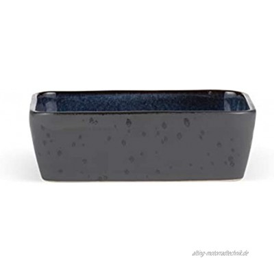 BITZ Auflaufform Lasagne-Auflaufform aus Steinzeug rechteckige Ofenform 19 x 14 x 6 cm schwarz dunkelblau
