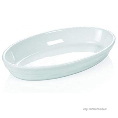 Gastro Spirit Ovale Auflaufform aus Porzellan in Premium-Qualität Farbe Weiß 36 x 22 cm