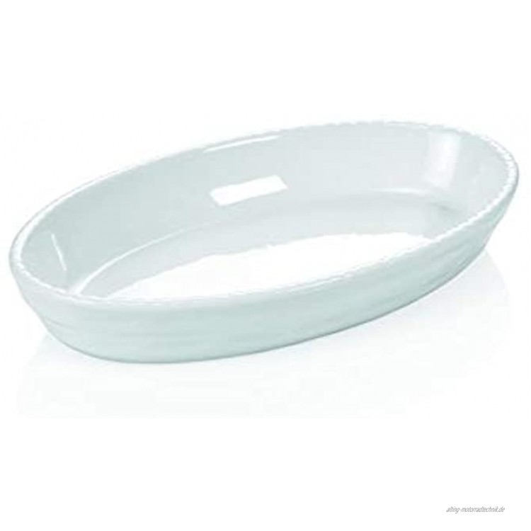 Gastro Spirit Ovale Auflaufform aus Porzellan in Premium-Qualität Farbe Weiß 36 x 22 cm