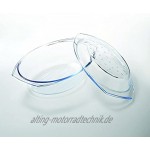 Glas Bräter 2,9 L mit Deckel Auflaufform Glasbräter Bratschüssel Dropsystem Glas Made in EU