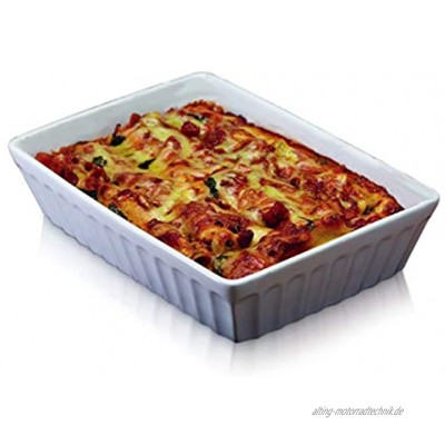 KitchenCraft World of Flavours Lasagneform Stein Weiß 30 x 21 cm