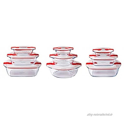 Pyrex® Cook & Heat 9-teiliges Set aus Glas mit luftdichten Deckeln für die Mikrowelle BPA-frei