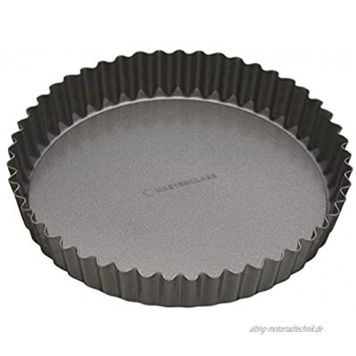 KitchenCraft Antihaft-Tortenbodenform Quicheform mit gewelltem Rand und losem Boden Stahl 25 cm