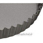 masterclass Antihaft-Tortenbodenform Quicheform mit gewelltem Rand und losem Boden Stahl Grau 18 x 18 x 3.3 cm