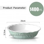 Ronnior Pie Dishes Deep Pie Pan Runde Auflaufform Keramik Ofenschale Pastetenplatte zum Backen Texture Serie Grün