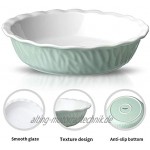 Ronnior Pie Dishes Deep Pie Pan Runde Auflaufform Keramik Ofenschale Pastetenplatte zum Backen Texture Serie Grün