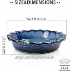 UNICASA Obstkuchenform Keramik Blau 27.3 cm Antihaft-Keramik-Quicheform Tortenformen Quiche-Backform Keramik Rund Kuchenform Auflaufform Rund Blau