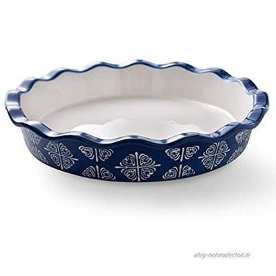 Wisenvoy Pie Pan Ceramic Pie Dish Blue Pie Plate Porcelain Deep Dish Pie Pan Non-Stick Pie Pies Pans