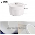 AMOYER Set von 6 Feine weiße Porzellan Ramekins Cup 6 Größen Backen Creme Brulee Pudding Custard Cups 5 * 2.6cm