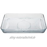 Borcam Pasabahce 59554 Grill Auflaufform und Backform für Lasagne Auflauf Backen eckig aus Glas mit Rillen~40 x 27 cm~ 3,8 Liter