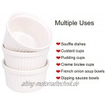 BPFY Auflaufförmchen aus weißem Porzellan 237 ml Backform Keramik-Souffelform Backförmchen für Pudding Creme Brulee französische Zwiebelsuppenschüsseln