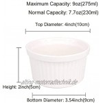 BPFY Auflaufförmchen aus weißem Porzellan 237 ml Backform Keramik-Souffelform Backförmchen für Pudding Creme Brulee französische Zwiebelsuppenschüsseln