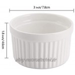 Foraineam Auflaufförmchen-Set 170 ml 12 Stück Soufflé-Schalen aus weißem Porzellan für Dessert Custard Backförmchen zum Backen Kochen Servieren und mehr
